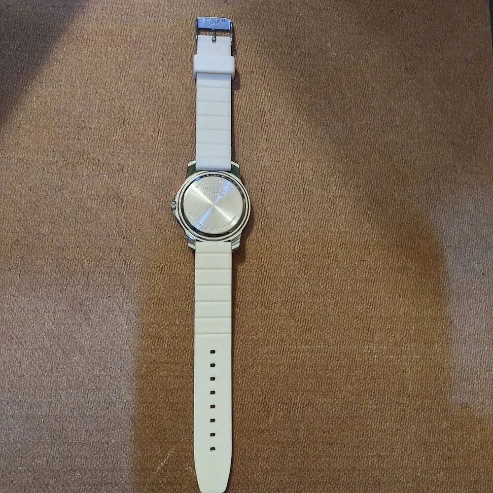 Baltimore Ravens Logo Watch With White Silicone Strap & Silver-Tone Case